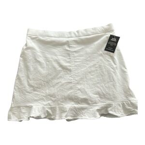 Counterparts Women's Ruffled Hem Mini Skort Solid Stretch White Size L NWT